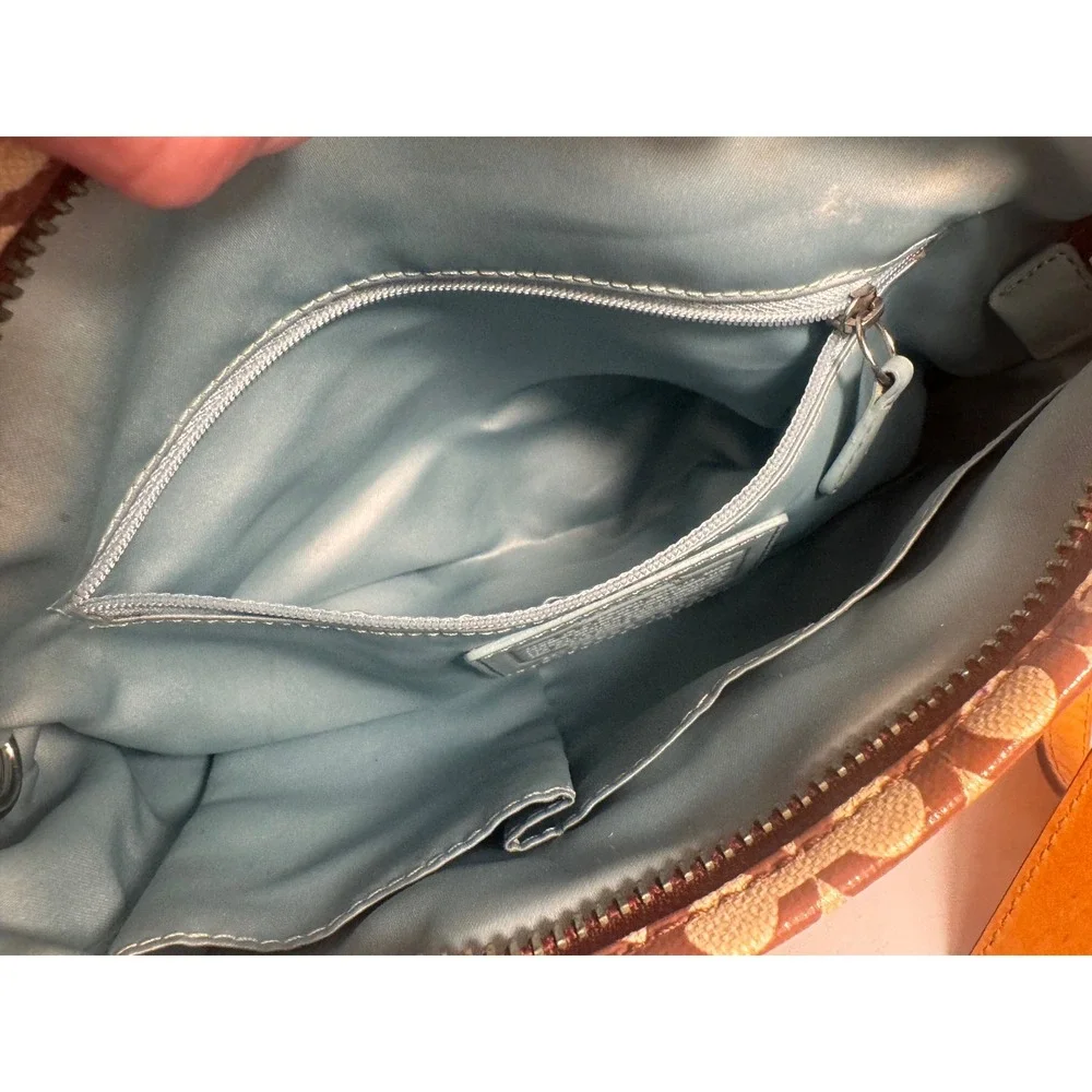 Coach Poppy Signature Graffiti Coated Canvas Satchel Crossbody Bag Tan Brown - Picture 10 of 12